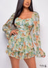 Mono bohemio floral de manga larga sin espalda Mia